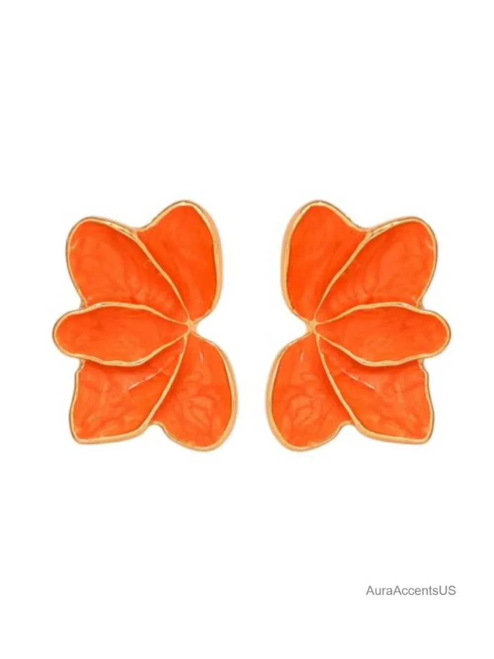 Matte Petal Floral Resin Flower Stud Earrings for Women, Lightweight, Wedding